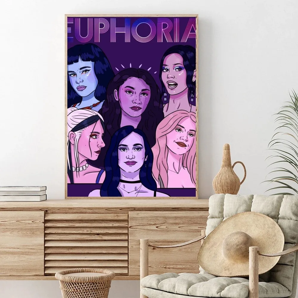 Euphoria TV Show Poster No Framed Poster Kraft Club Bar Paper Vintage Poster Wall Art Painting Bedroom Study Stickers