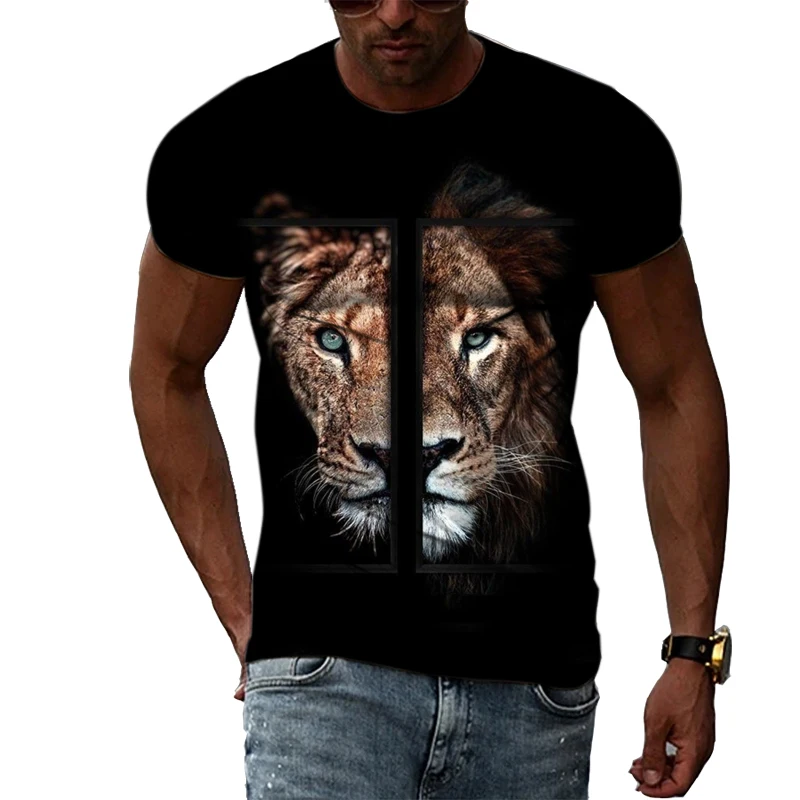 

Summer Fashion Design Animal Personality Men t-shirts 3D Casual Hip Hop Street Style Printing Tees Trend O-neck Short Sleeve Top