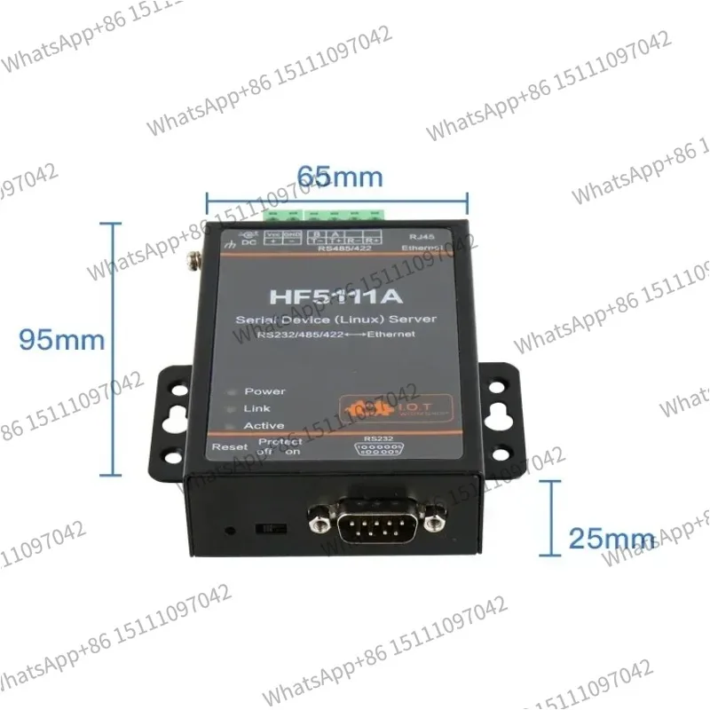 HF5111A Industrial Modbus Serial RS232 RS485 RS422 to Ethernet Converter Device Modbus 2M Flash Cortex-M3 Connector
