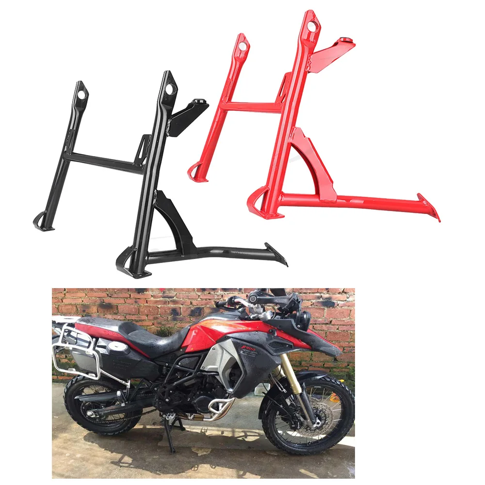 Black/Red Motorcycle Steel Main Center Stand For BMW F800 ADV 2008 2009 2010 2011 2012 2013 2014 2015 2016 2017 2018