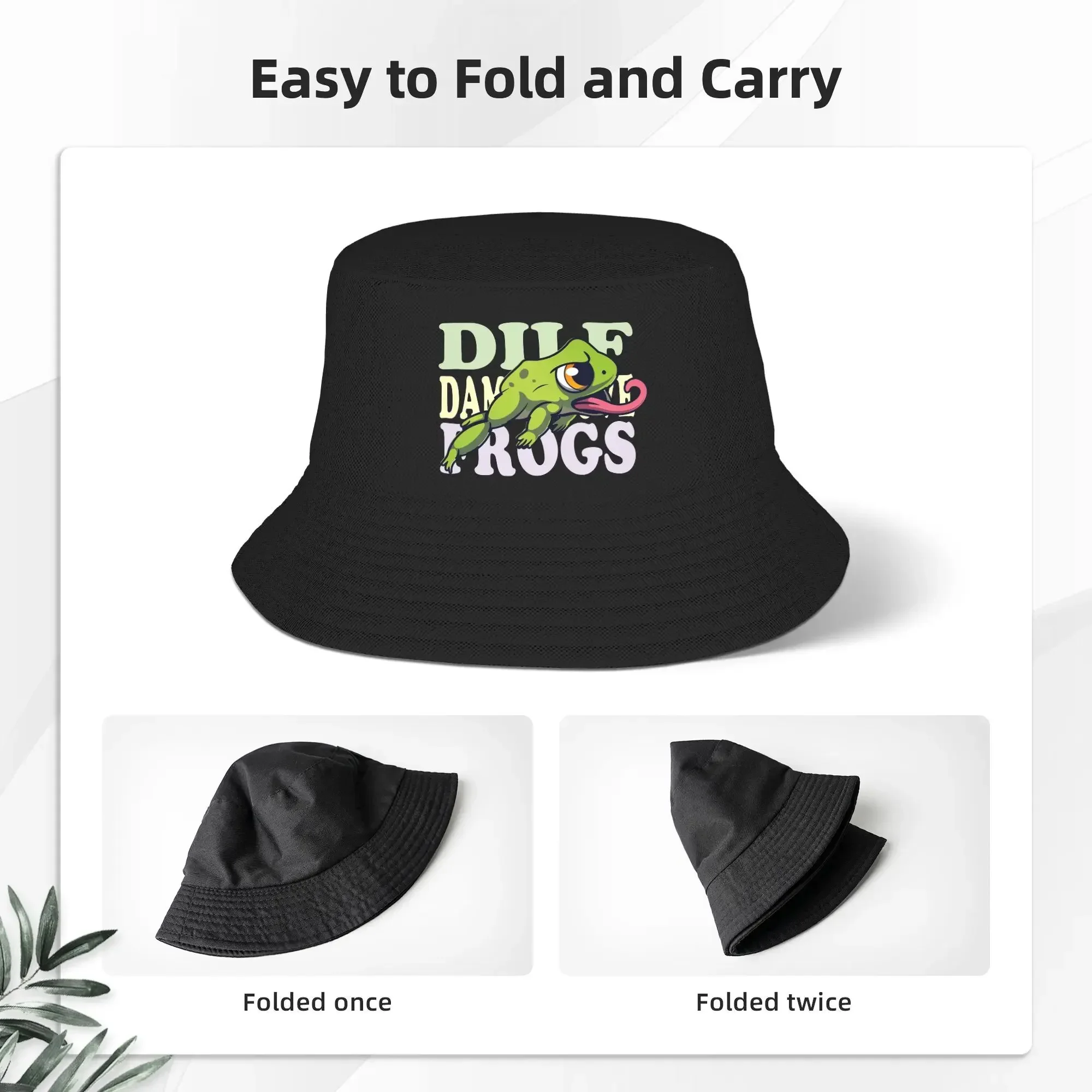 DILF Damn I Love Frogs  Bucket Hat  Outdoor Fisherman Caps For Men Women Fashion Hunting Sun Hats Soft Fold Design Cap，Bucket ha