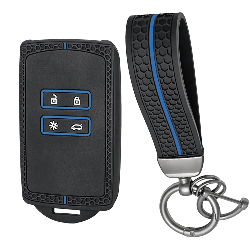 Silicone Car Key Cover Fit Renault Koleos Captur Megane Clio Talisman Dacia Sandero Anti Scratch Key Fob Protector
