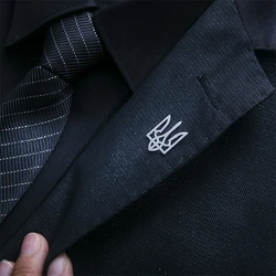 Trident Ukrainian National Emblem Brooch Stainless Steel Men Ukraine Symbol Badge Pins Jewelry Groom Wedding Accessories