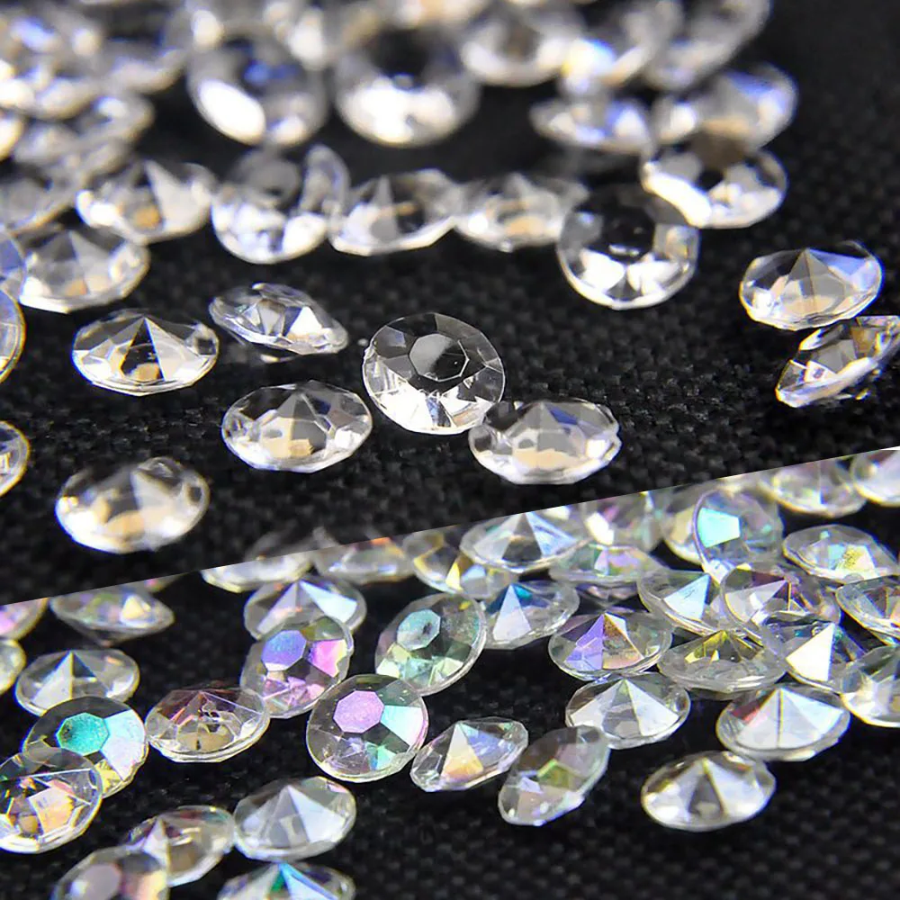 1000Pcs 6/8mm Acrylic Diamond Crystal Confetti DIY Wedding Party Decoration Table Scatter Beads