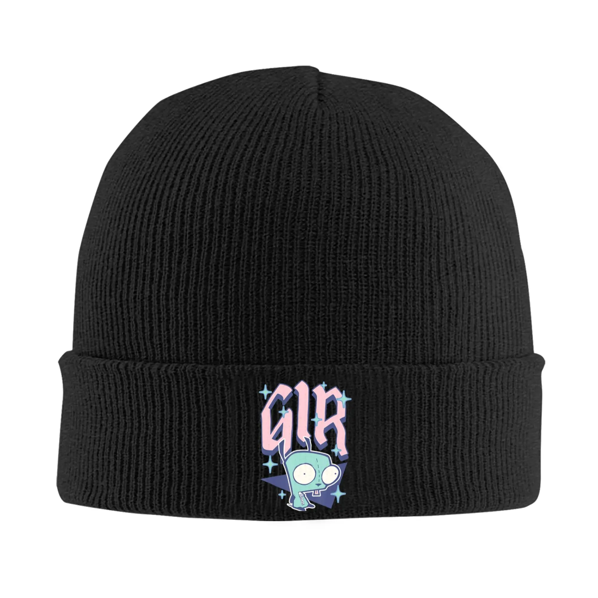 Cartoon Invaders Zim Gir Knitted Hat Women's Men's Skullies Beanies Autumn Winter Hats  Warm Caps
