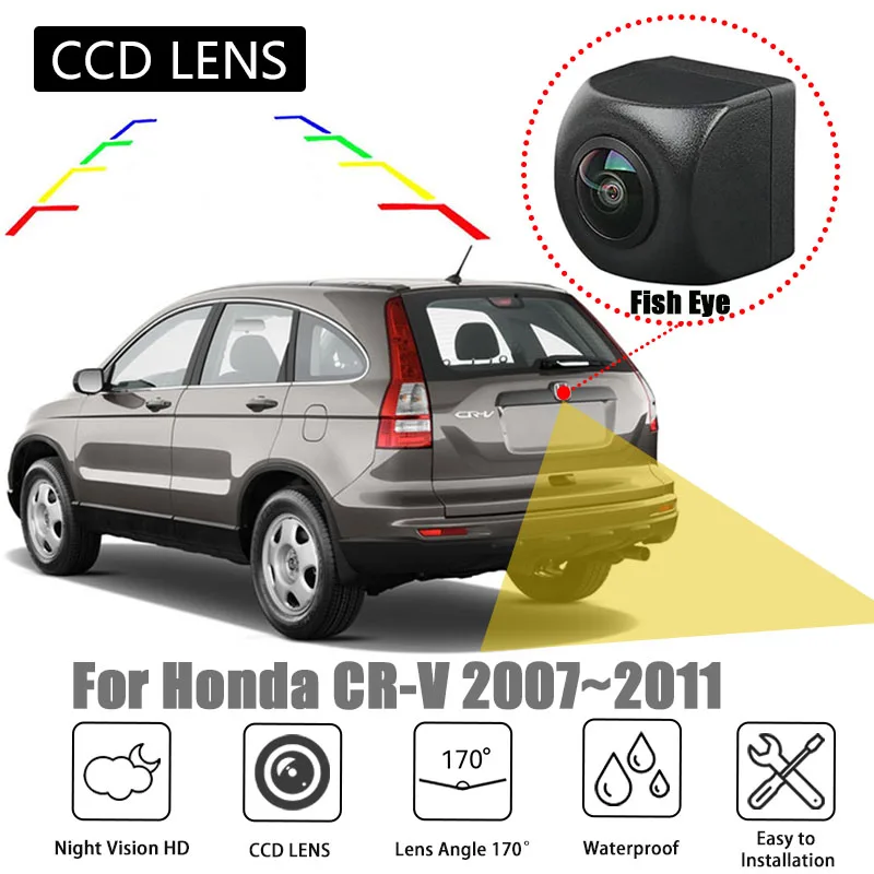 Night Vision Car Rear View Camera Accessories For Honda CRV CR-V 2007 2008 2009 2010 2011 CCD Reverse BackupParking Camera
