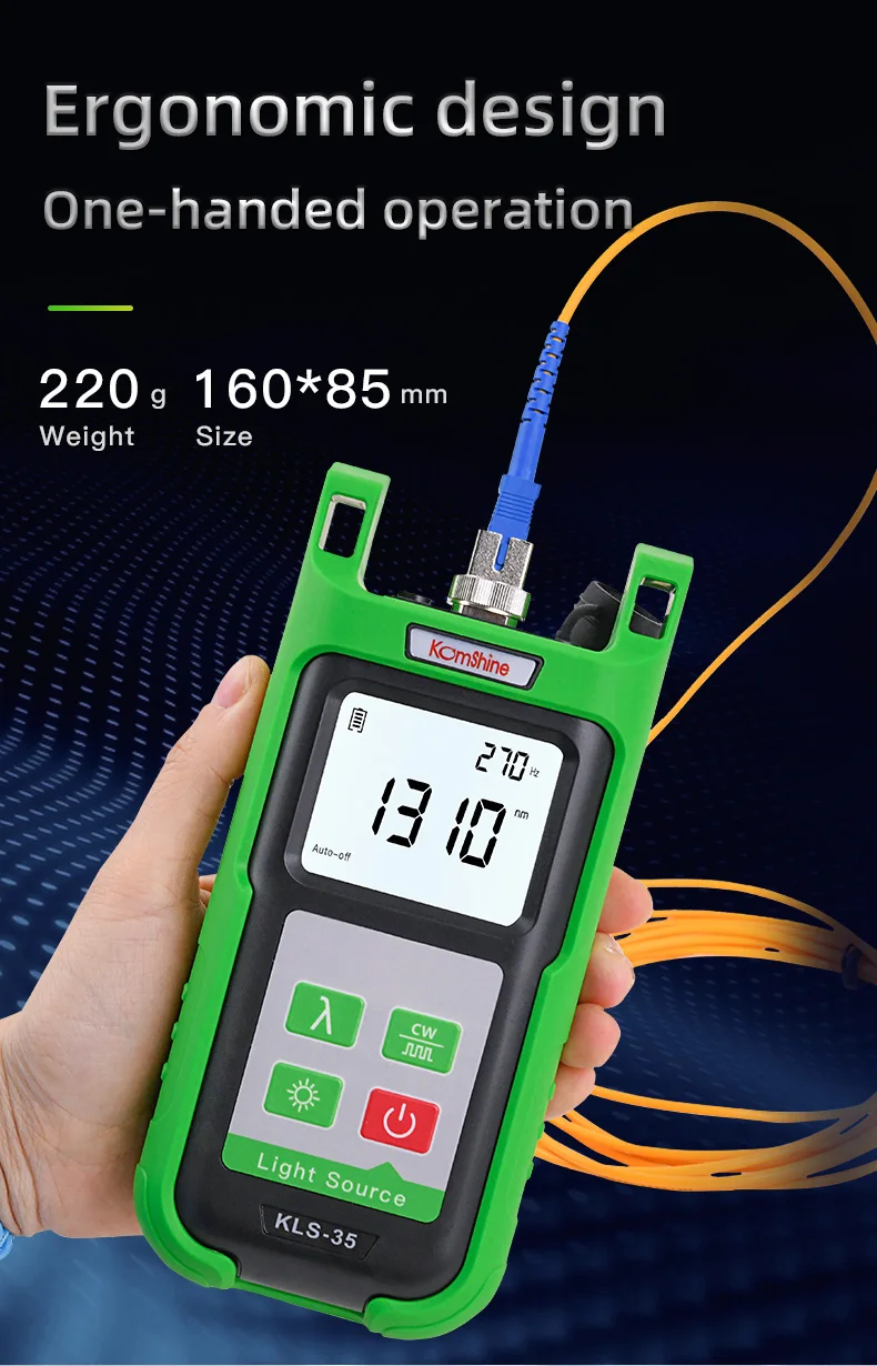 Imagem -04 - Komshine-fiber Optic Power Meter Cabo Tester Singlemode Fonte de Luz Óptica Kpm35 Ftth Kls-35 1310 1550nm