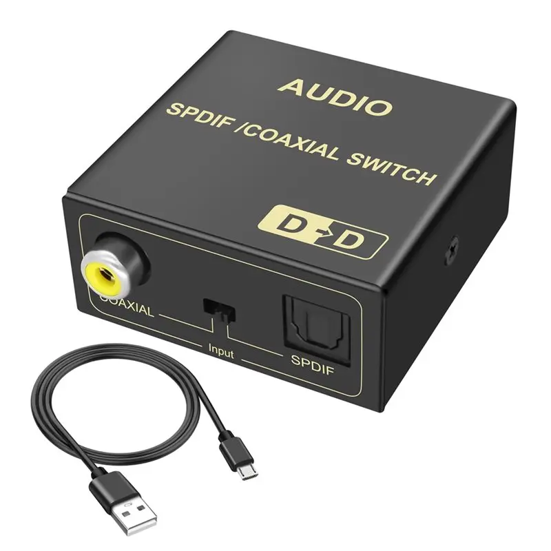 B68C Fiber Optic To Coaxial Digital Audio Converter TV Connection Adapter For Digital Audio Systems