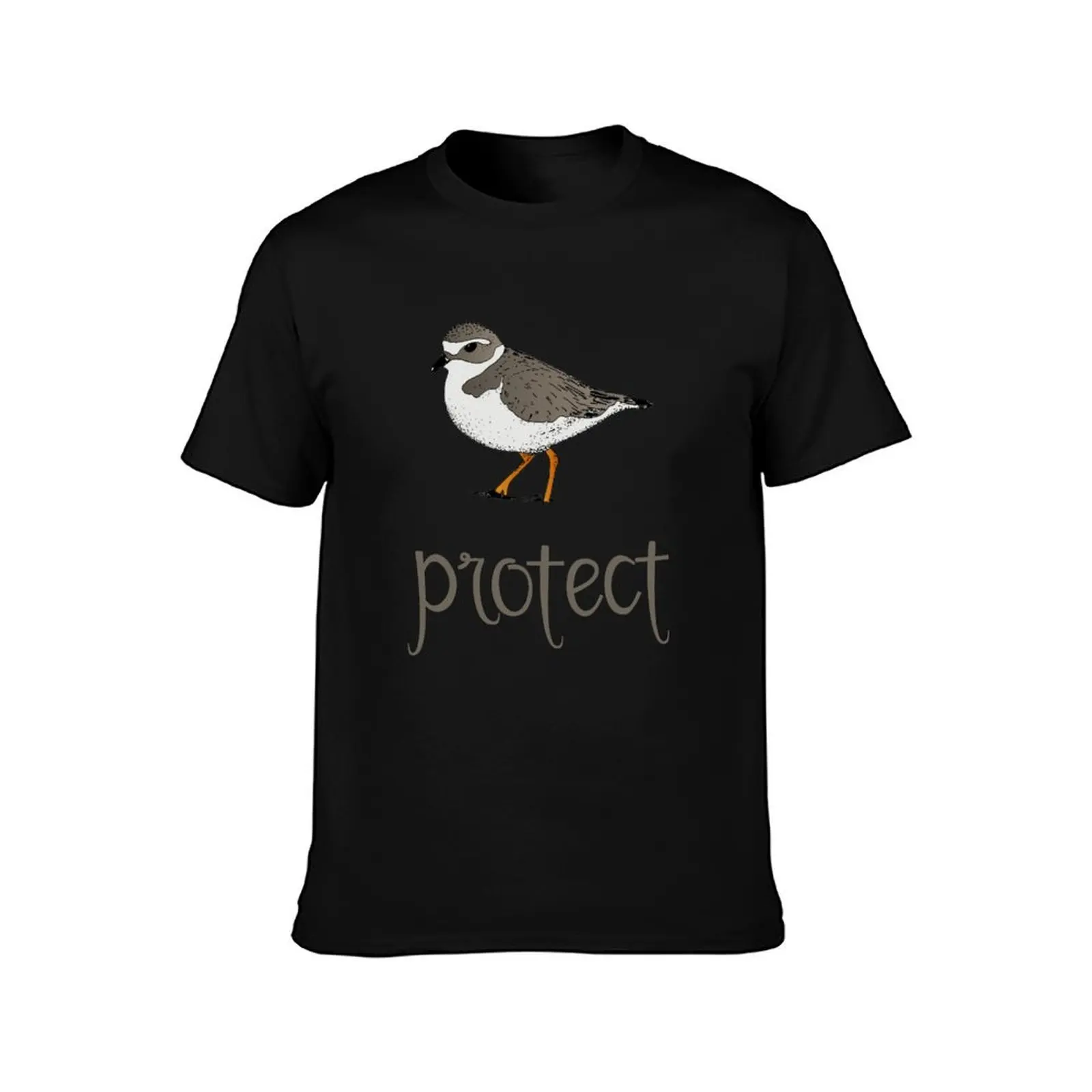 Protect the Piping Plover Illustration T-Shirt man t shirts for men casual T-Shirt