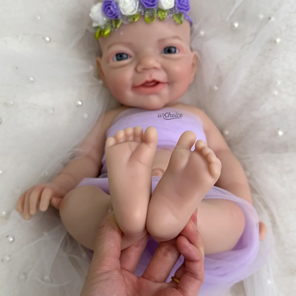 18 Polegada bonito e realista reborn bebê menina premium silicone recém-nascido bebe boneca para idades 3 + diy colecionador de arte & boneca entusiasta