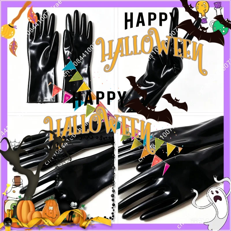 Latex short gloves, one-piece slender tight gloves