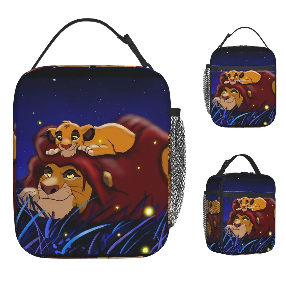 حقيبة غداء معزولة من Lion King حقيبة حرارية   حاوية الوجبات سيمبا كارتون مانعة للتسرب، صندوق غداء للفتيات والأولاد والسفر الجامعي