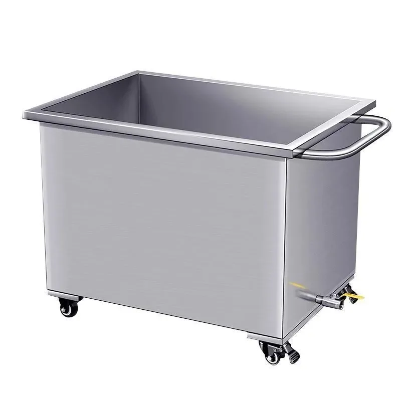 Stainless steel water tank Square water storage tank Storage box Industrial water storage bucket Mobile trolley