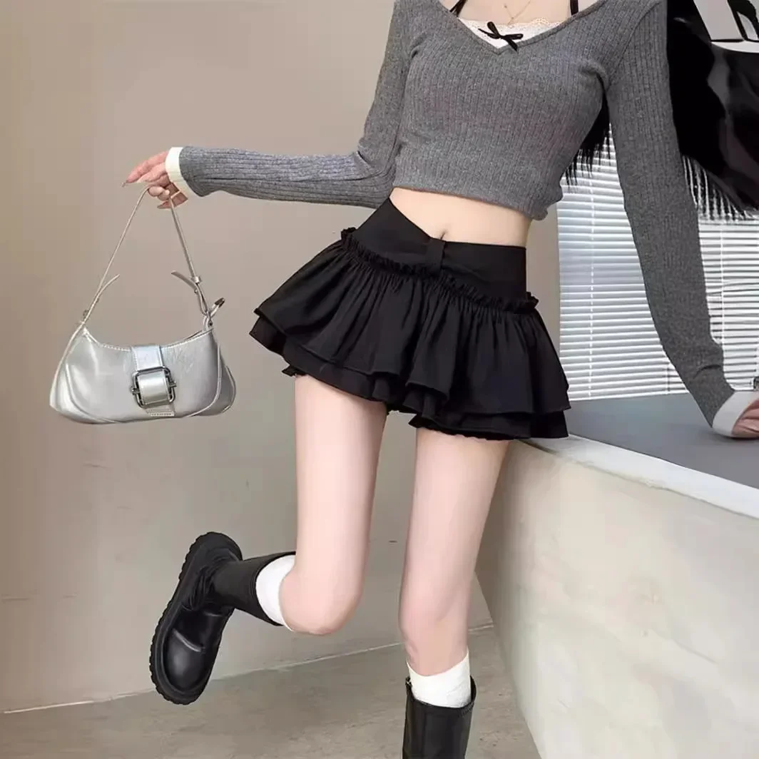 

Мини-платье трапециевидной формы с высокой талией, белое балетное платье, чувственный дизайн, без рукавов, весна-лето 2024, Новое поступление, женская юбка