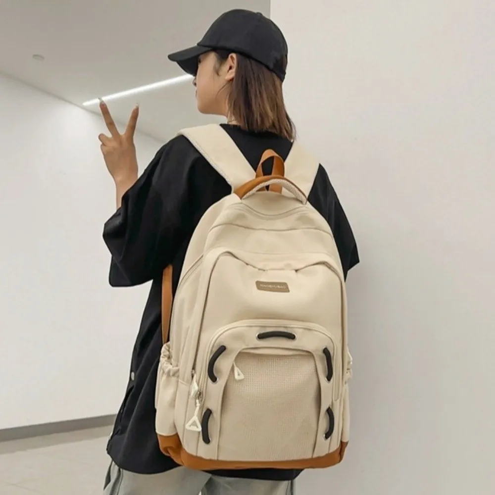 Schoolbag 대용량 캐주얼 배낭 여러 포켓 나일론 학생 배낭 조절 가능한 스트랩 컴퓨터 배낭 학교