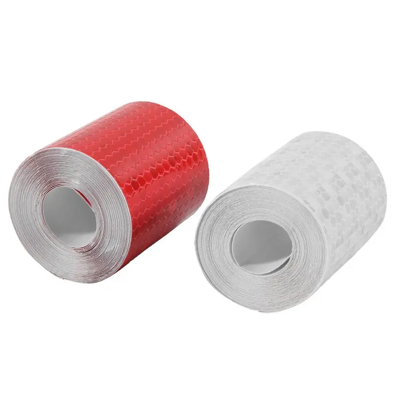 2 Pcs 50Mm × 3 Meter Adhesive Tape Warning Tape Reflector Tape Security Marking Tape White And Red-A02G