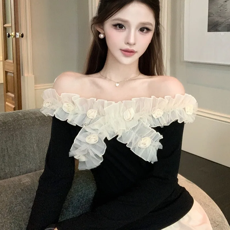 

Ele Long Sve футболка на одно плечо женская дизайнерская Sensation Wood ain осень новый Sle уникальный красивый топ irt