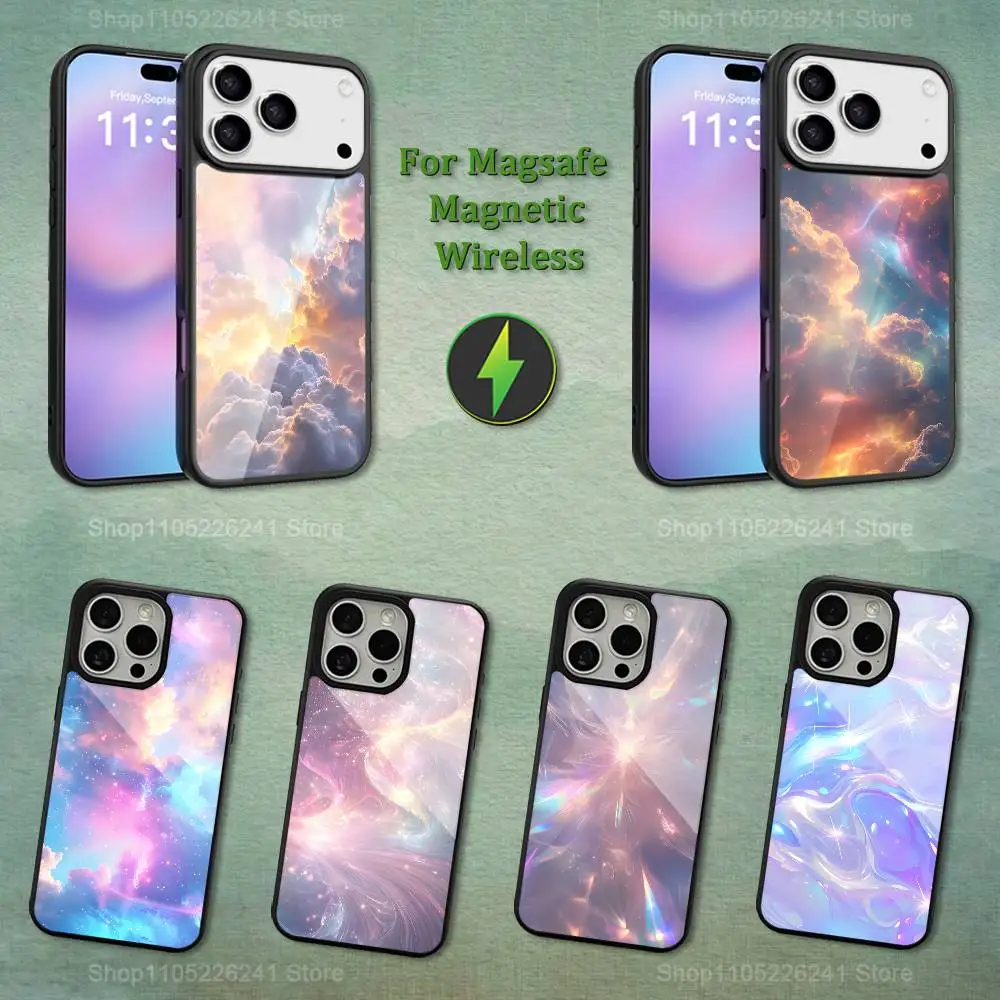 

Dream Pink Rainbow For iPhone 16,14,13,15,11,12,17,Plus,Mini, Pro,For Magsafe,Max,Magnetic Wireless Charging Case