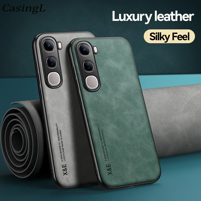 Magnetic Leather Case For vivo V40 Lite 4g/5G Prov40 vivo Luxury Men Business Retro Back Cover VIVO V40 pro V 40 v40 lite 4G