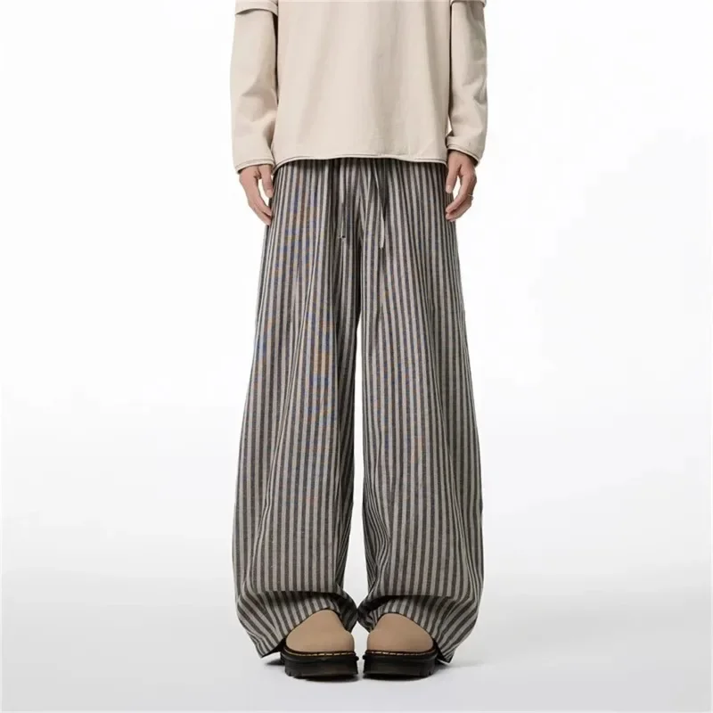 سراويل طويلة مخططة على الطراز القوطي الأسود للنساء سراويل رياضية فضفاضة Harajuku Y2k Emo سراويل كبيرة الحجم ملابس على الطراز الياباني 2000s #5