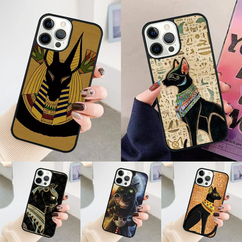 Egypt Nefertiti Anubis phone case Cover For iPhone 14 15 16 Pro Max SE 2020 coque For apple 11 12 13 Pro Max Mini 7 8 Plus