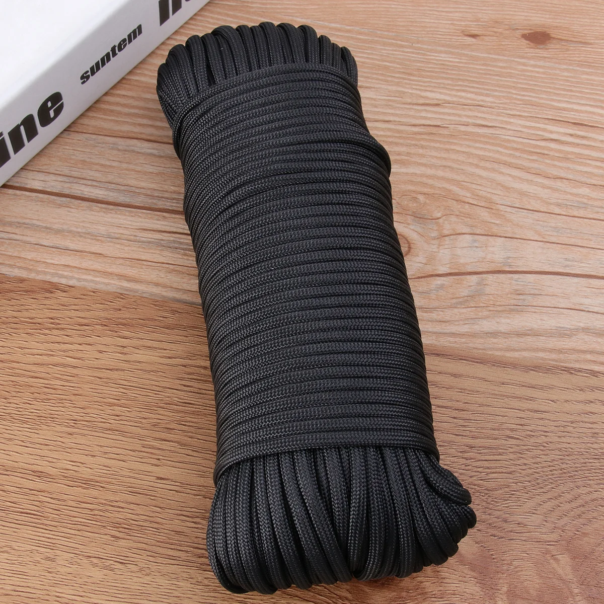 

1pc 50M Black Parachute Cord Climbing Rope For Mountaineering Outdoor Survival Rappelling Lightweight Durable Braided Auxiliary