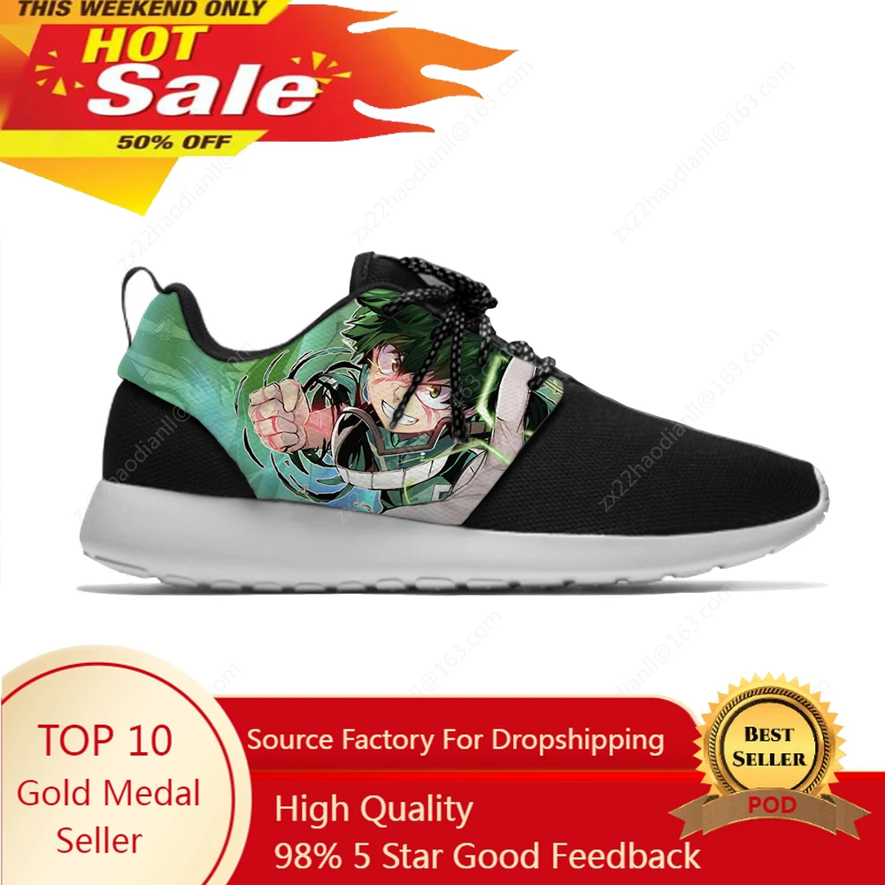 

Anime My Hero Academia Midoriya Izuku Deku personality Sport Running Shoes Harajuku Breathable 3D Print Men women Mesh Sneakers