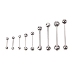 10PCS Stainless Steel Ball Tongue Navel Nipple Barbell Rings Bars Body Piercing