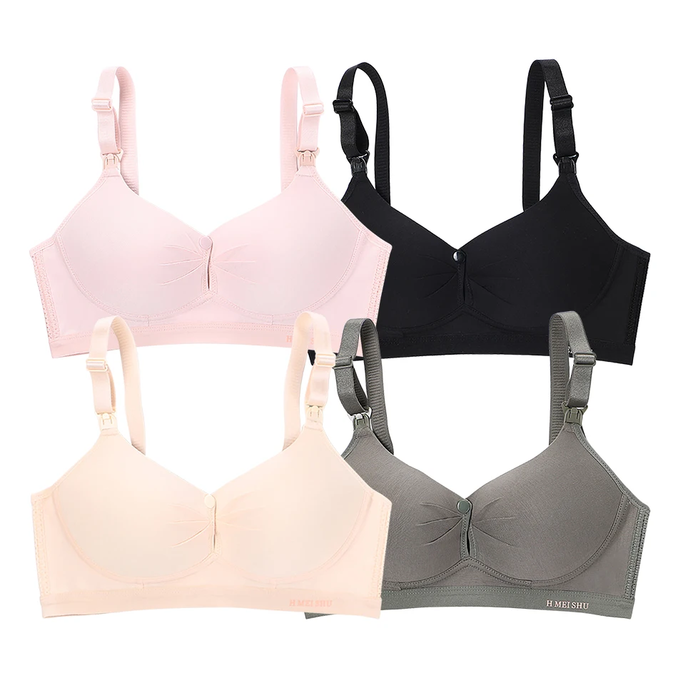 Soft and Flexible Nursing Bra Breastfeeding Mothers Convenient Front Buckle Bras Thin Breathable Reduces Sagging Nursing Bras