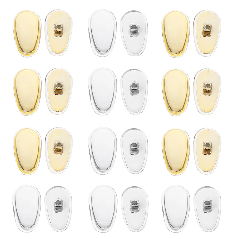

12Pairs Eyeglasses Nose Pads Silicone Anti-Skid Replacement Suitable for Glasses Frames Sunglasses Supplies Eyeglasses Nose Pads