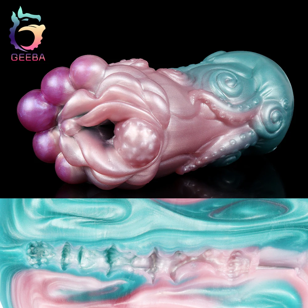 GEEBA Plant Modern Flower- Fantasy Silicone Alien Pocket Pussy Stroker Masturbation Cup for Men Realistic Vaginal Textured Adult