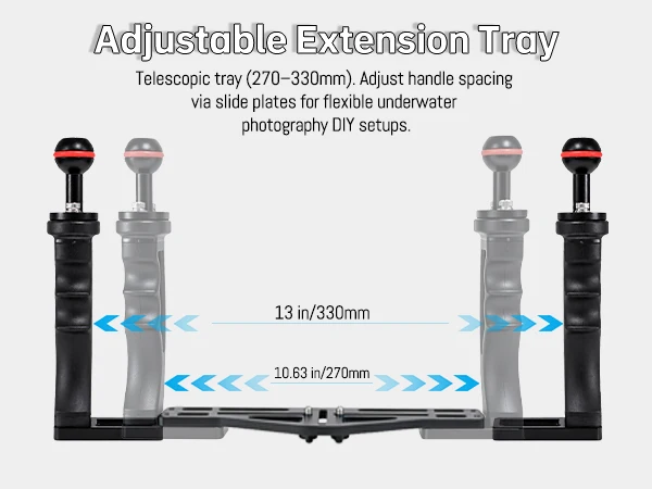 Nitescuba Dual-Griff-Halterung Unterwasser-Kamerahalterung für DIVEVOLK SeaTouch 4 Max & Universelle Tauchkameragehäuse – Detail 3