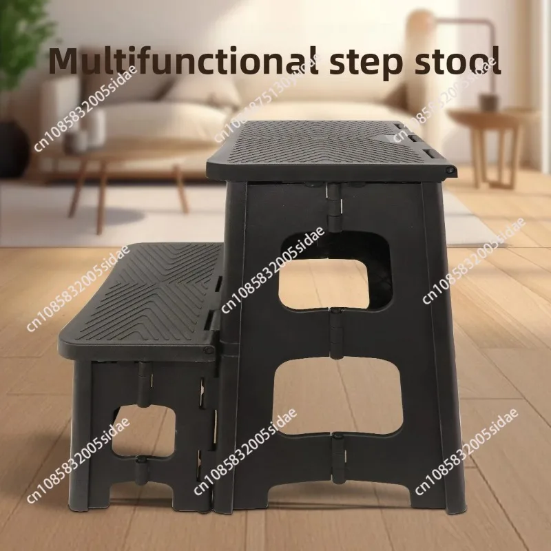 Household Foldable Stool Two or Two Steps Household Plastic Climbing Steps High and Low Pedal  High and Low Ladder Stool