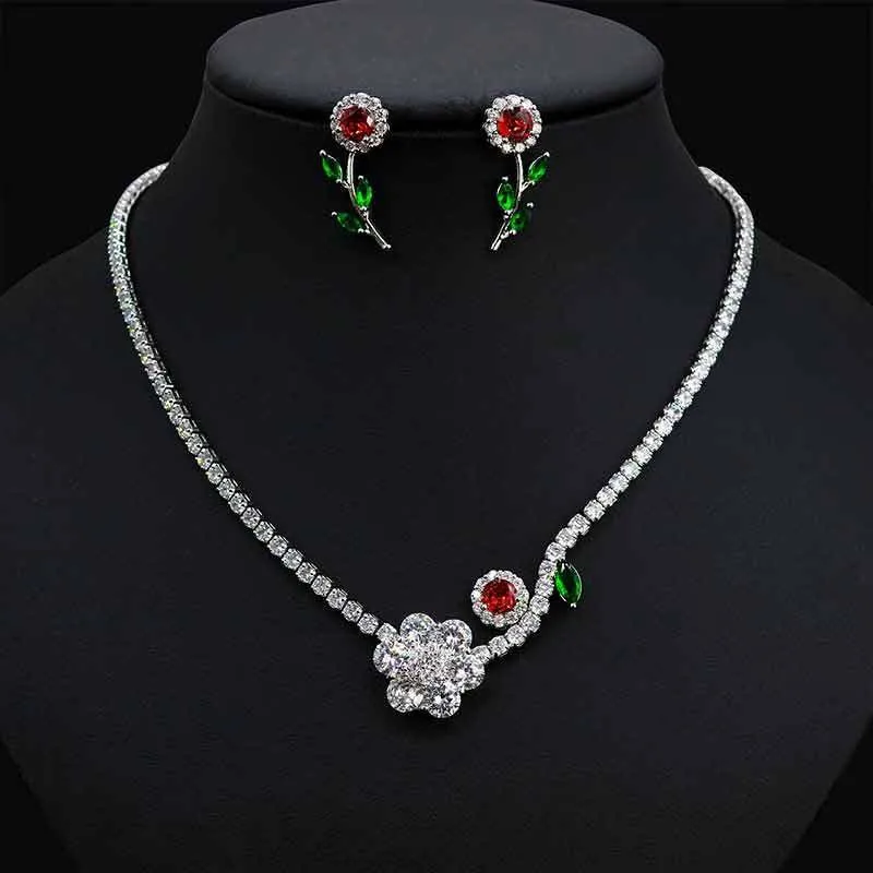 Necklace Women's Instagram Wind Flower Flower Collar Chain New Chinese Style Set