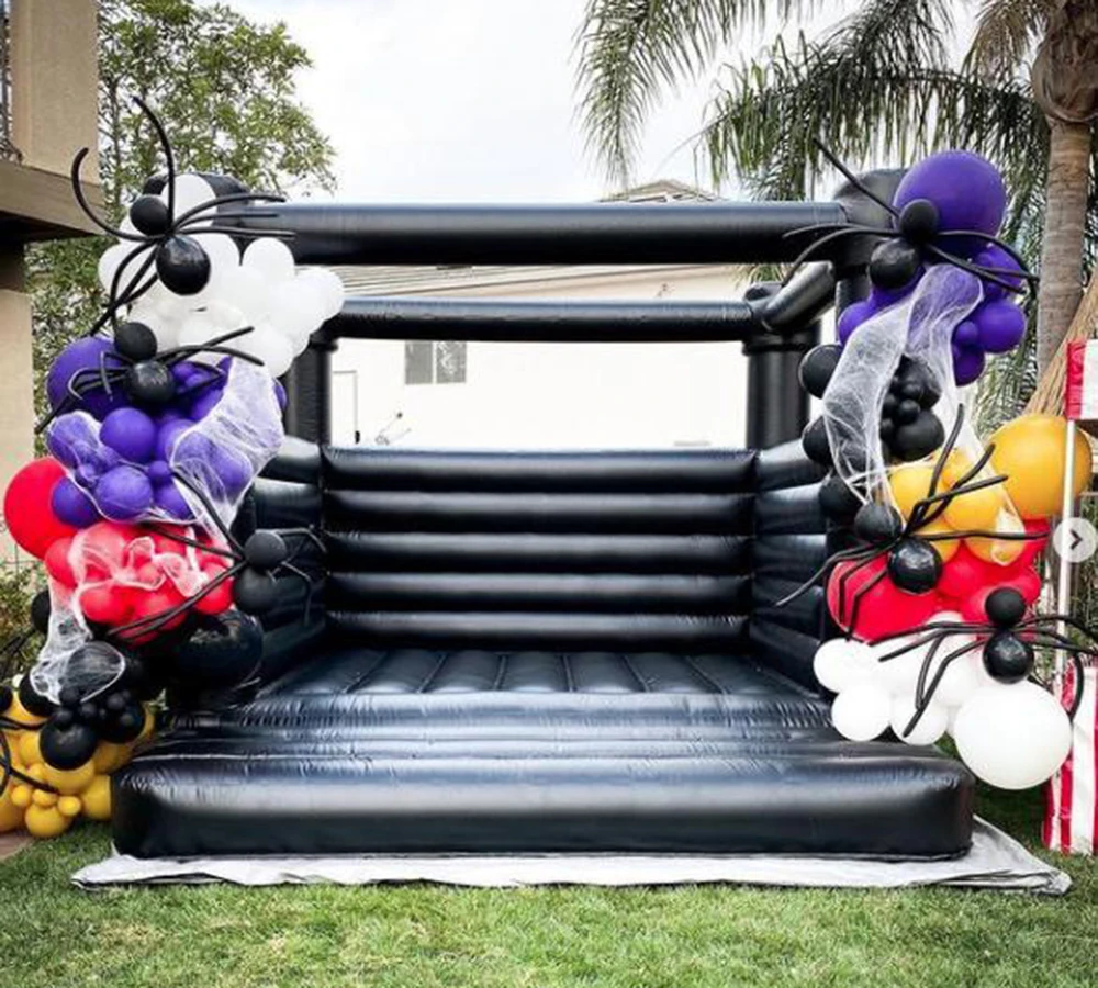 

wholesale giant Black Bounce House Inflatable Jumper bouncy Castle Large PVC Wedding Decorations Jumping Bouncer Bed for Kids