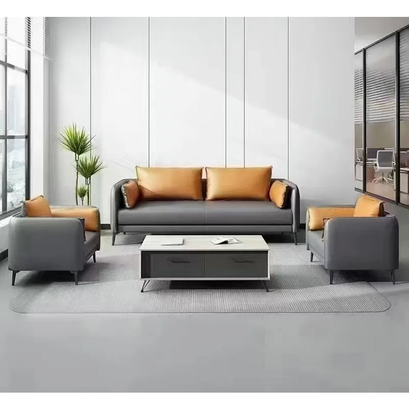 Luxury 3-Seater Leather Sectional Sofa for Home Office Interior Design Elegant Lounge Furniture Set