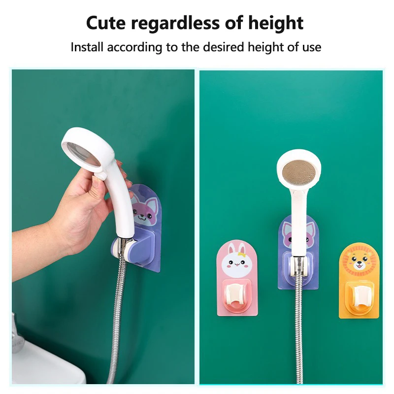 Children Cartoon Shower Holder Perforation-free Sprinkler Holder Fixed Object Adjustable Lotus Seed Bath Accessor Shower Base