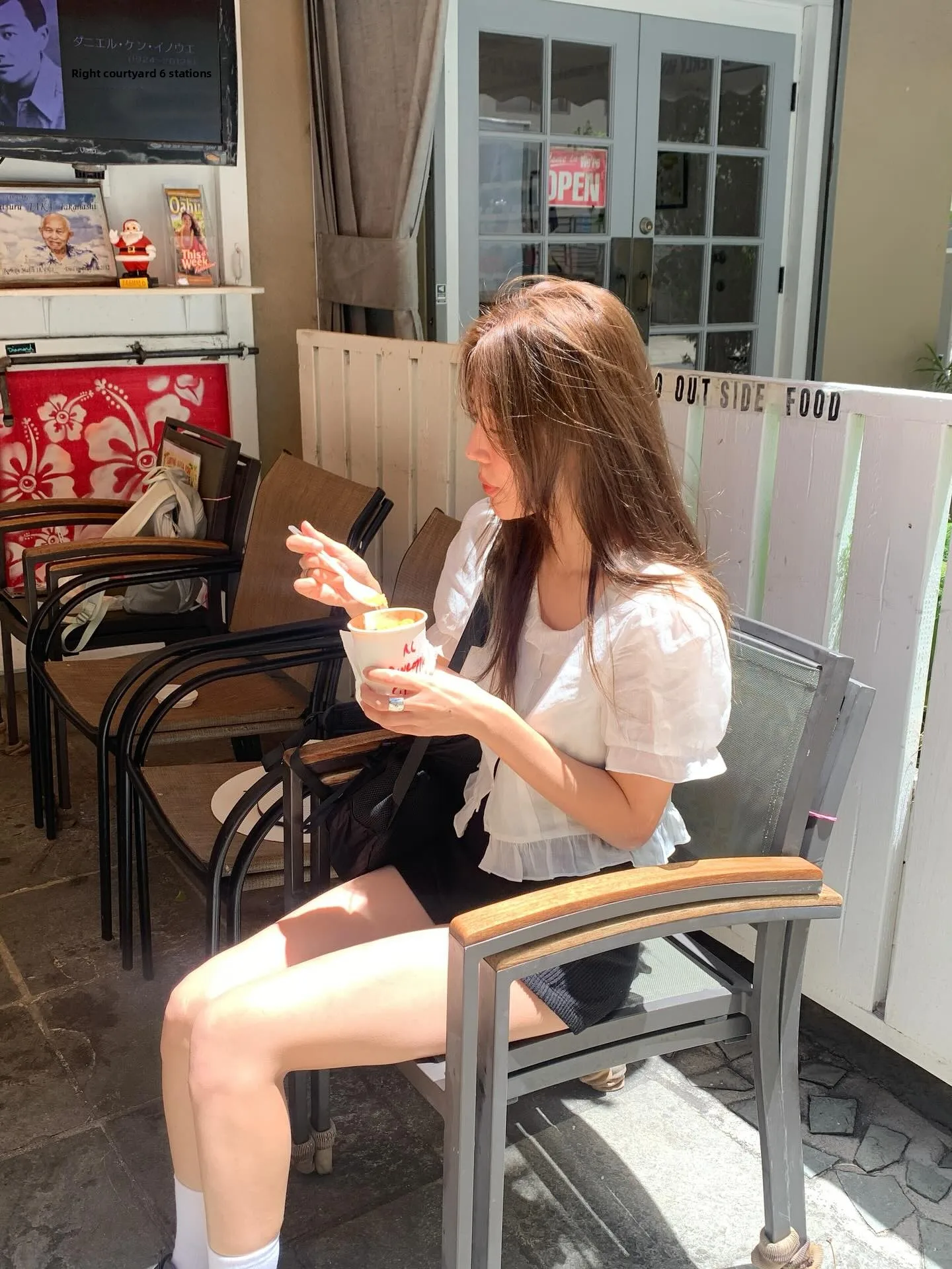 

Dongda Gate Tan*At Ultra-ort Cotton Linen irt Women's Button-Up Svel Blouse Bubble Sve Pure Color Commute Sle