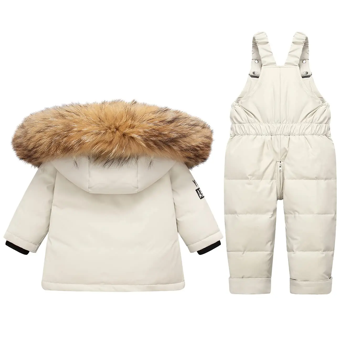 Baby Girl Winter Down Jacket Clothing Sets, Thicken Warm Coats, Fur Collar, Jumpsuit, Infant Snowsuit