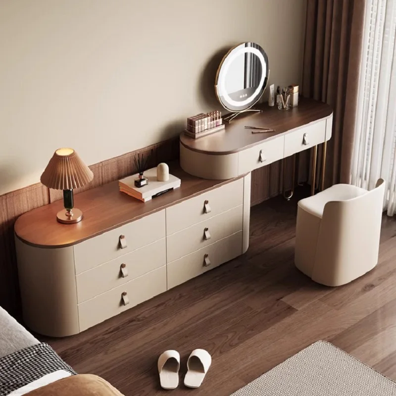 

Dressing table retro style light luxury French bed end cabinet bedroom modern simple high-grade solid wood makeup table