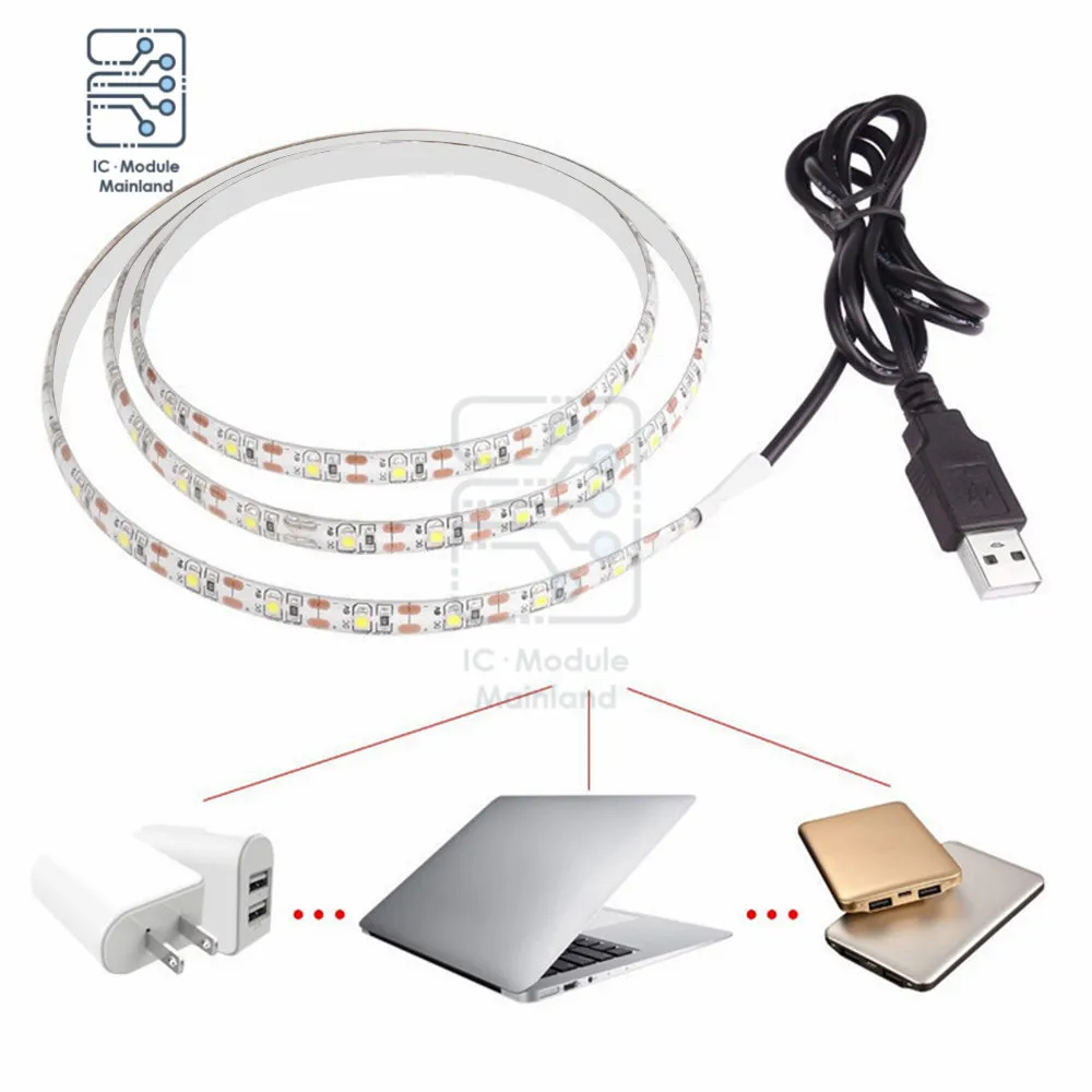 DC 5V USB LED Strip 2835 White Warm White LED Strip TV Background Strip Home Decoration Light 1.6M LED Strip Light