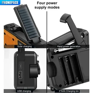 Radio Tenaga Surya Darurat Portabel Pengisian Engkol Tangan Radio Cuaca AM/FM Senter Baca Led Pengisi Daya Telepon Bank 8 radio fm saku penjualan terbaik - №