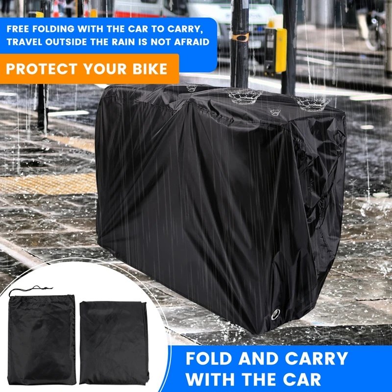 Bicycle Cover Waterproof Outdoor Bicycle Storage Anti-UV Cold Weather Rain Snow Wind Proof Tarp Tent Shed Dust Dirt