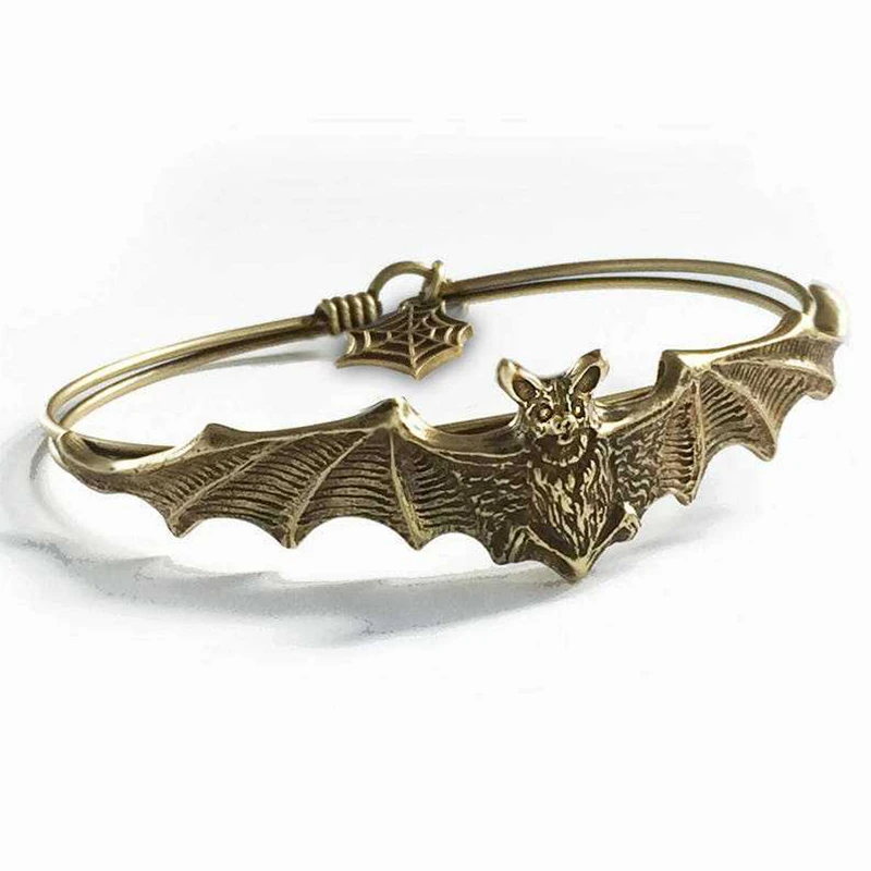 Braccialetto gotico Punk Bat per uomo donna Vintage coppia braccialetto accessori per feste gioielli di Halloween