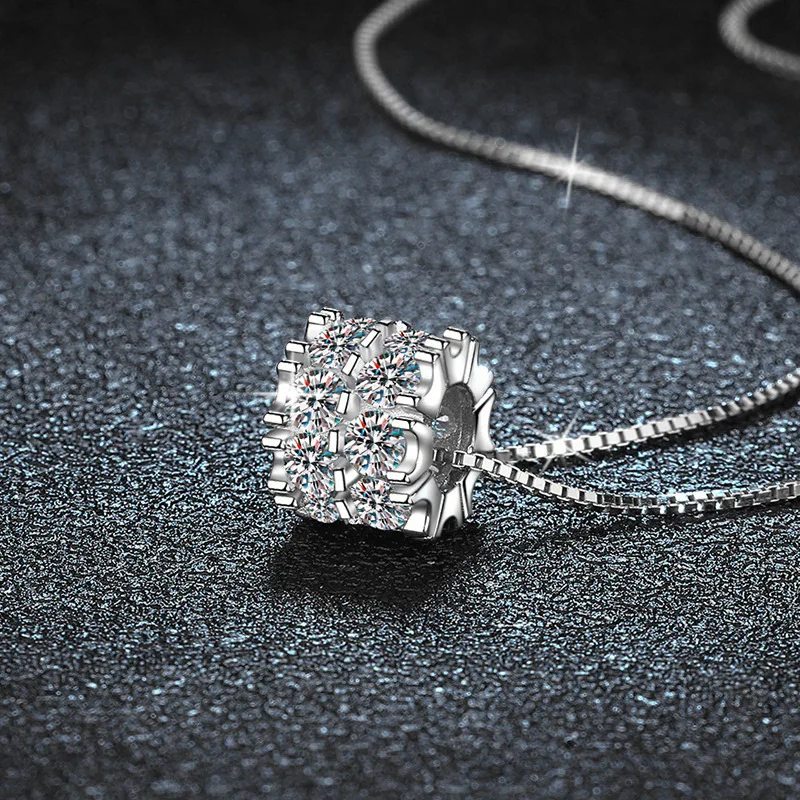 Moissanite Woman Pendant Sier Necklace For Women Chains Party Bridal Fine Jewelry 925sterling Silver Necklace