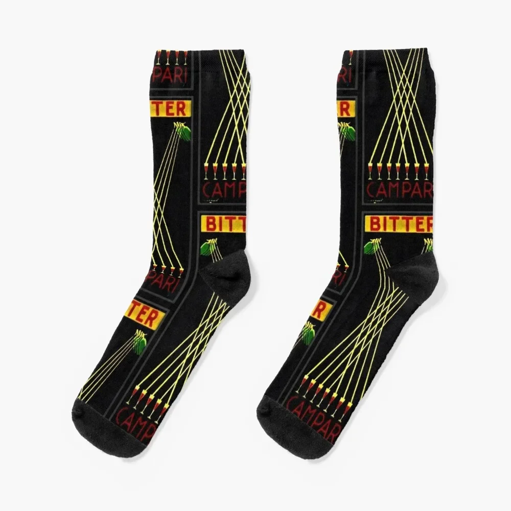 

Very Rare 1920's Bitter Campari Aperitif Lithographic Print Socks kids tennis Luxury Woman Socks Men's