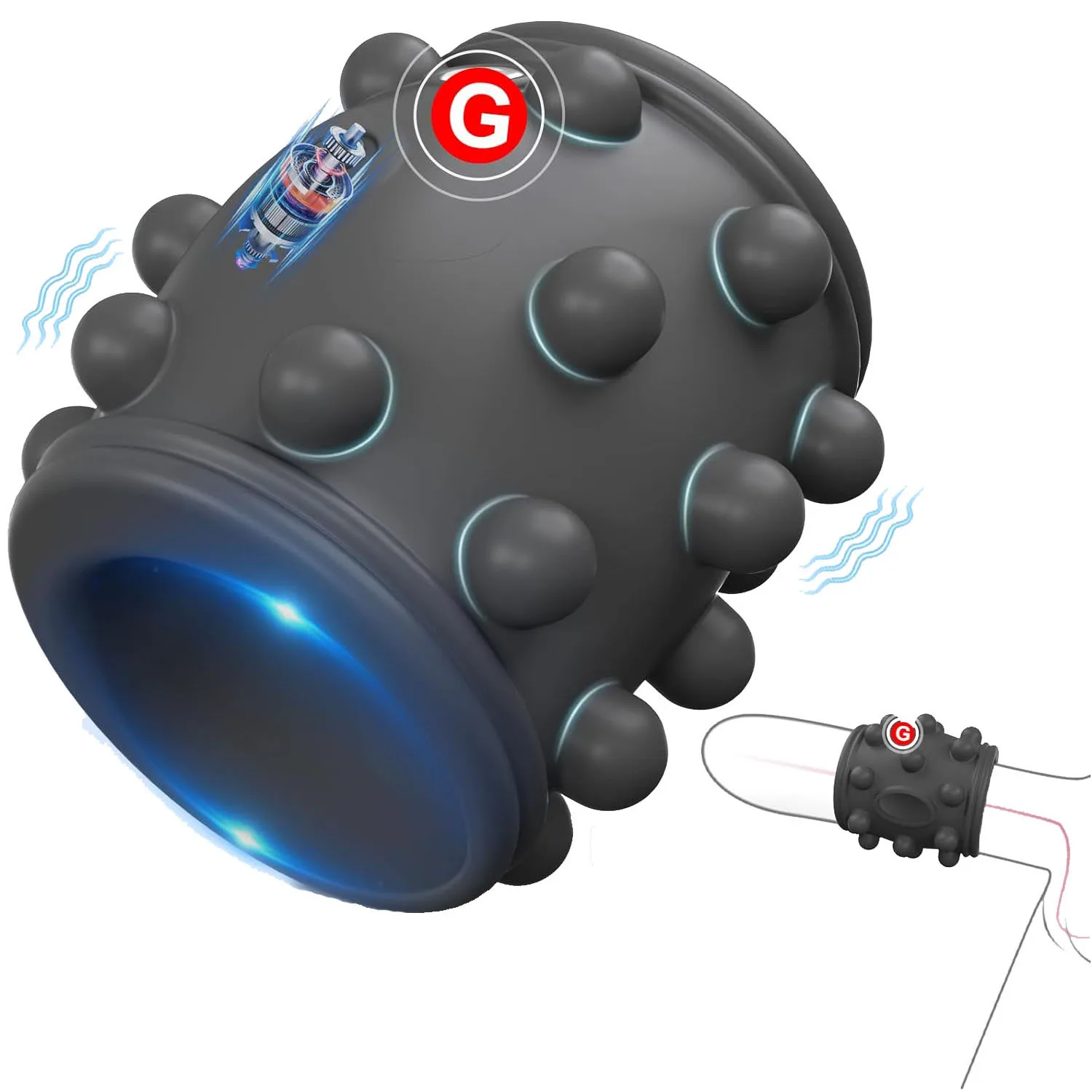 HESEKS Penisring-Vibrator, Penis-Extender für Paare, G-Punkt-Stimulation, vibrierender Penisring, verzögerte Ejakulation, Sexspielzeug für Männer