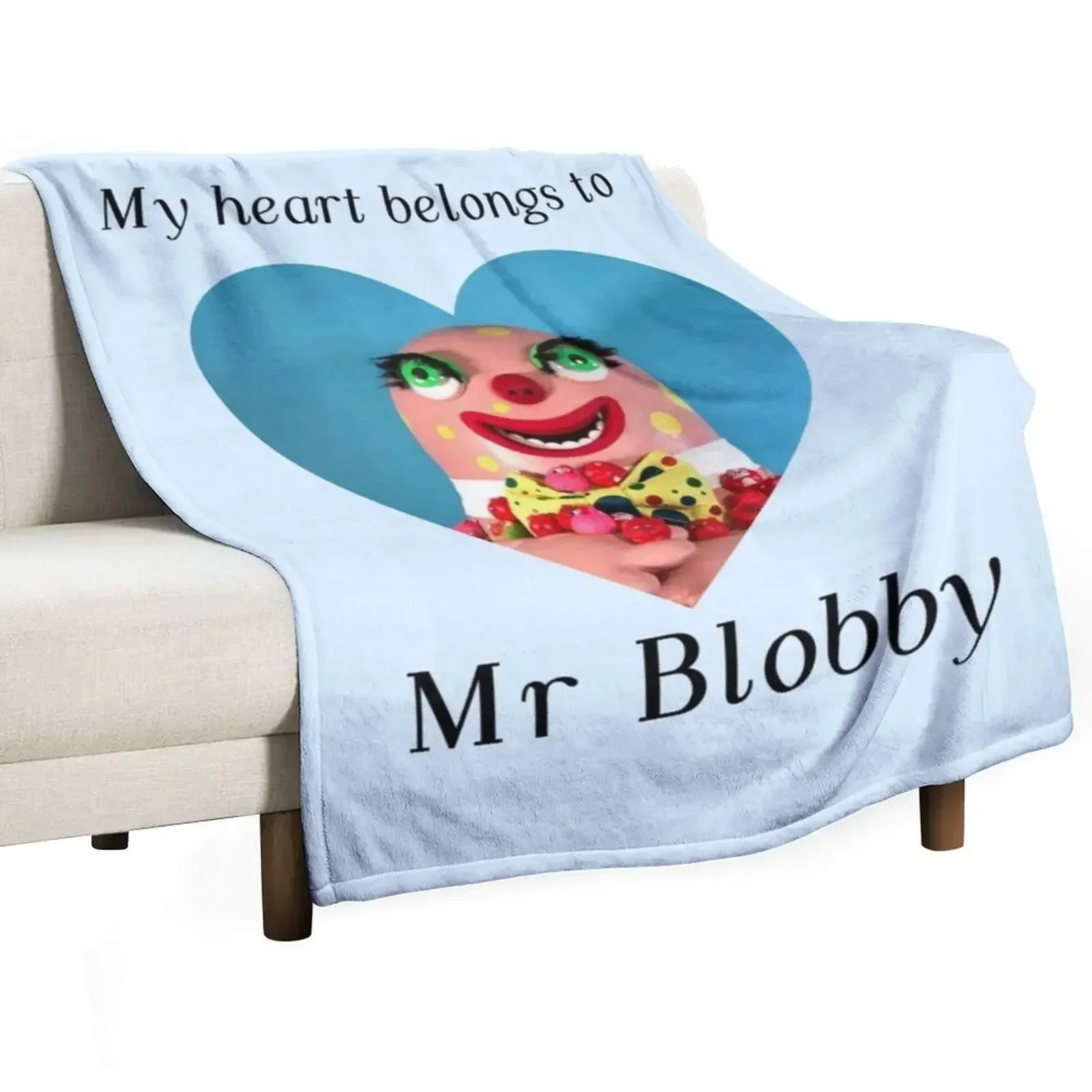 

My heart belongs to Mr Blobby Throw Blanket Comforter heavy to sleep Giant Sofa Blankets