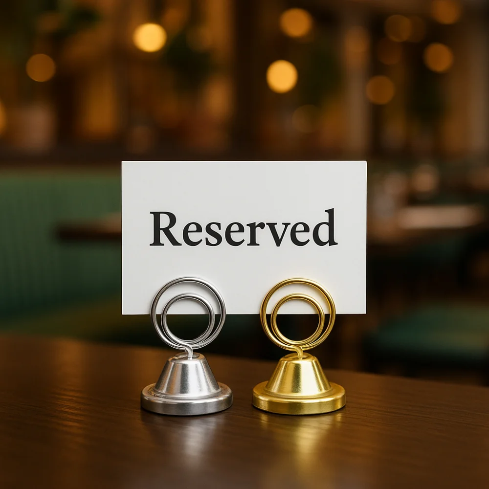 

4pcs Seat Card Holder Stainless Steel Note Holder Portable Elegant Table Number Holder Rustproof Menu Clip Wedding