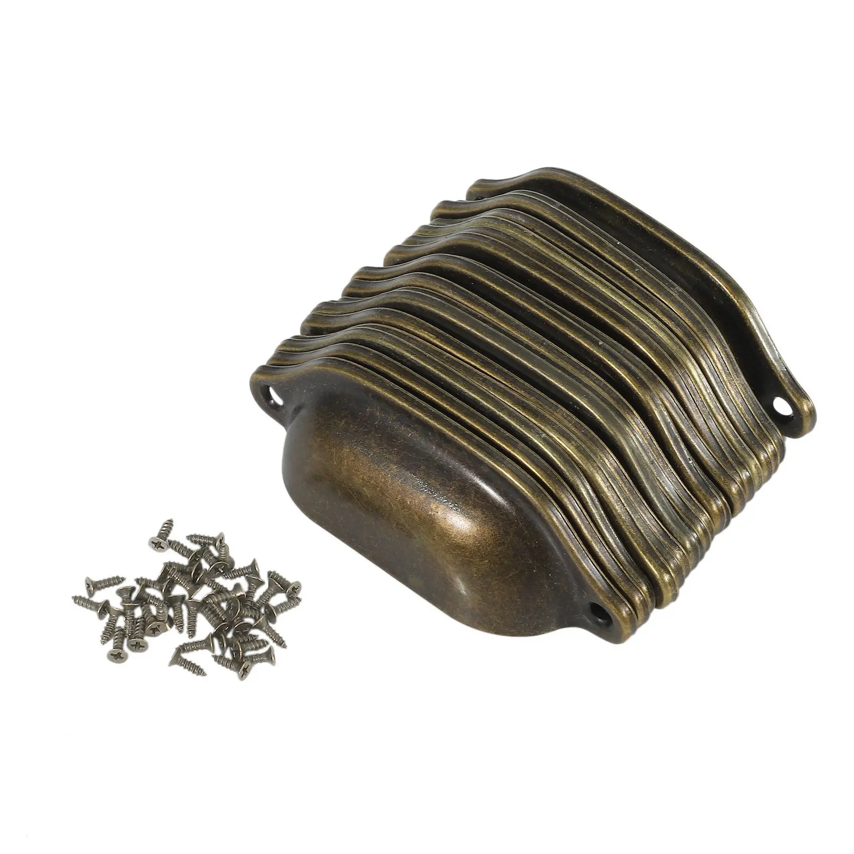 40 قطعة خمر درج باب خزانة الحديد قذيفة كأس مقبض خزانة مقبض 9.7 سنتيمتر x 3.5 سنتيمتر-ABXK #5